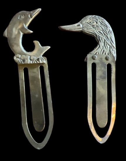(2) Bass Bookmarks - Duck & Dolphin