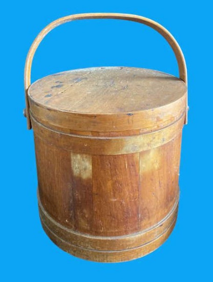 Antique Primitive Firkin Wood Bucket