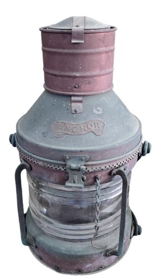 Vintage Nautical Lantern by Anchor - 12” x 19” H