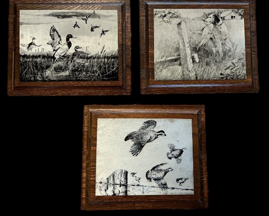 (3) Nature Etchings by R. J. McDonald and Charles