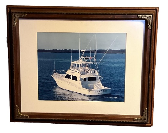 Framed and Matted Boat Photograph 16” x 14”