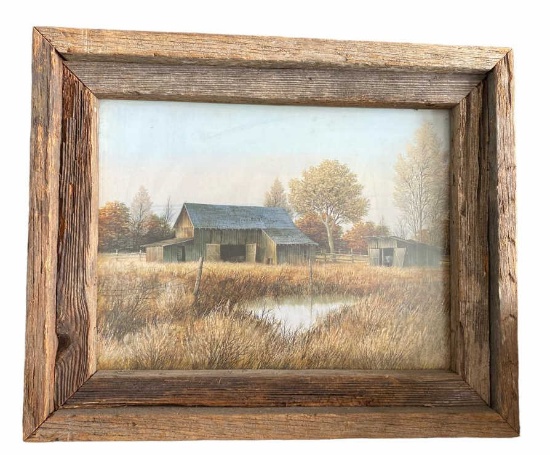 Picture in Rustic Wood Frame - 18 1/4” x 15”