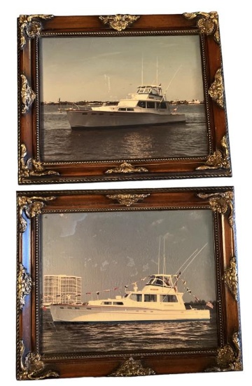 (2) Framed Boat Pictures - 17 1/4” x 14”