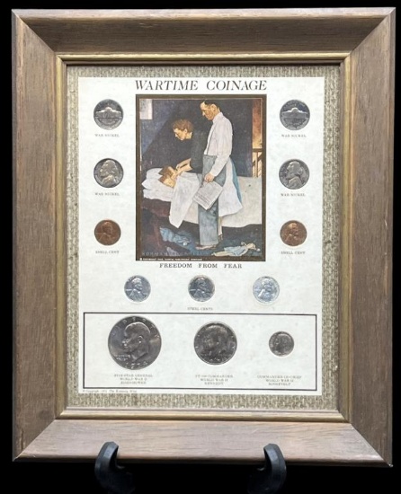Framed Wartime Coinage by The Kennedy Mint—10” x