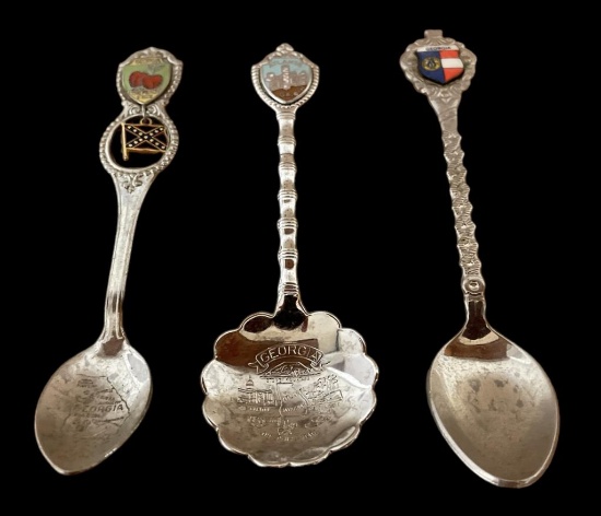 (3) Vintage Georgia Souvenir Spoons
