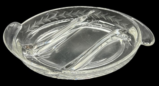 Fostoria Holly Three Section Relish Dish With