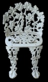 White Cast Iron Garden Seat