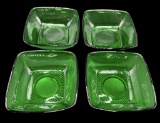 (4) Vintage Anchor Hocking Forest Green Desert