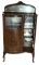 Antique Mahogany Art Nouveau Curved Front Display