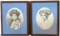 (2) Framed & Matted Prints--Women--