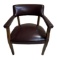Wooden and Leather Chair with Brass Tacks