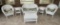 Wicker Furniture:  Settee, (2) Chairs, (2) End