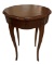 One-Drawer Table with Cabriole Legs and Brass