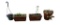 (3) Terra Cotta Planters & (1) Plastic Hanging