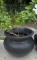 Round Planter with Plant--17.5