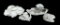 (4) Resin Yard Ornaments: Small Bunny with B