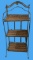 Bakers Rack—Metal and Wicker—16” x 13”, 38 1/2” H