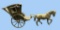 Vintage Solid Brass Horse Pulling Carriage--23