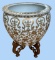 Fish Bowl on Wooden Stand--14 7/8 Diameter,