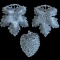 (3) Aluminum Grape Leaf Shaped Dishes:  (2)