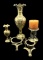 Assorted Brass Items: 16” H Vase, 8” H Vase,