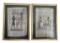 (2) Framed Egyptian Paintings on Papyrus Paper -
