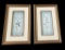 (2) Framed and Matted Floral Prints—12” x 18”