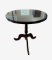 Round Pedestal End Table with Glass To Protect