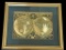 Vintage Gold Foil Framed Wall Map—31 1/2