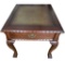 Rectangular 1-Drawer  End Table with Leather Inset