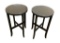 (2) Round End Tables with Protective Glass Top