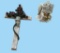 (2) Pottery Items: Sara A. Barnhill Signed Cross