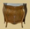 Serpentine Front One Door Chest with Marble Inset