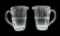 (2) Glass Juice Pitchers - 7” H
