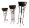 (3) Tuscan Style Planters with Plant Stands - 38
