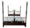 King Size Wood & Metal 4-Poster Bed