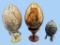 Assorted Decorative Eggs: Gorham Silver Plated