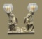 (2) Resin Angel Candleholders - 9 1/2” x 7”, 21” H