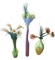 (3) Oversized Decorative Vases with Artificial :