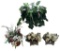 (3) Resin Pots With Artificial Greenery/