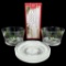 (2) Vintage Indiana Glass Co. Christmas Holly