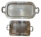 (2) Silver Plate Footed 2-Handle Rectangular