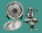 Assorted Silver Plate Items:  Teapot, Creamer,