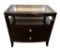 2-Drawer Night Stand with Glass Insert Top -