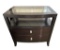 2-Drawer Night Stand with Glass Insert Top -