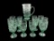 Libbey “Orchard Fruit” Sage Green Glassware: 9”