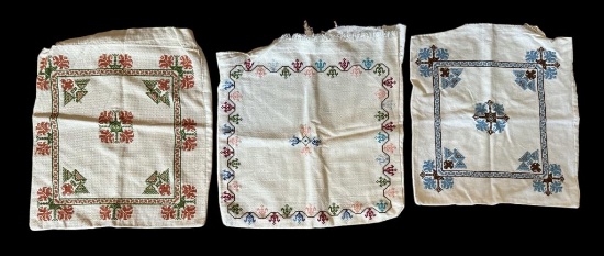 (3) Cross Stitch ( Tatreez) Pillow Covers