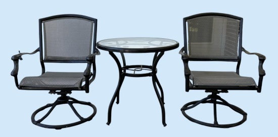 (2) Outdoor Chairs & (1) Round Table