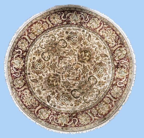 Round Hand Knotted Rug