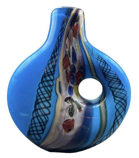 Viz Art Glass Hand Blown Table Top Vase--11 7/8"